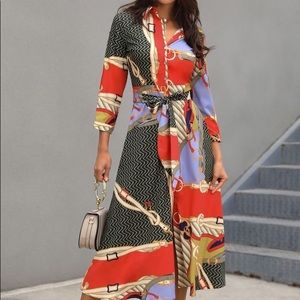 zara scarf print dress